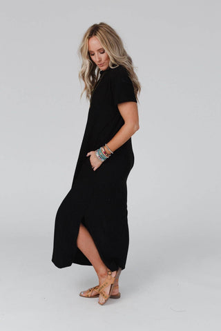 Easy Days Maxi Slit Tee Dress - Wedges And Wide Legs Boutique