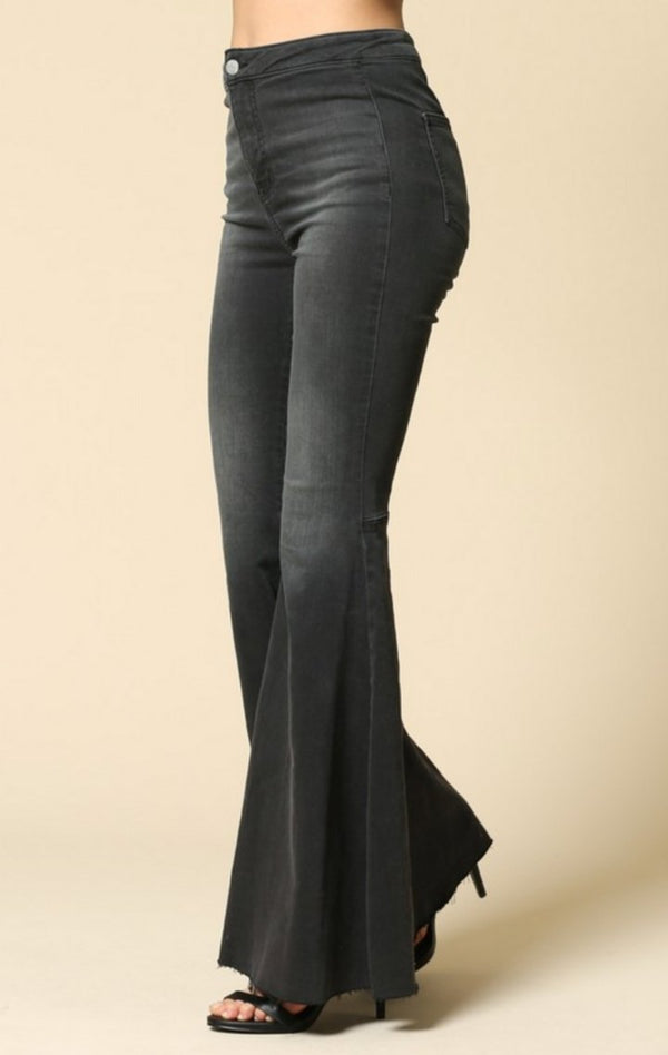 Farrah Flares Black Denim - Wedges And Wide Legs Boutique