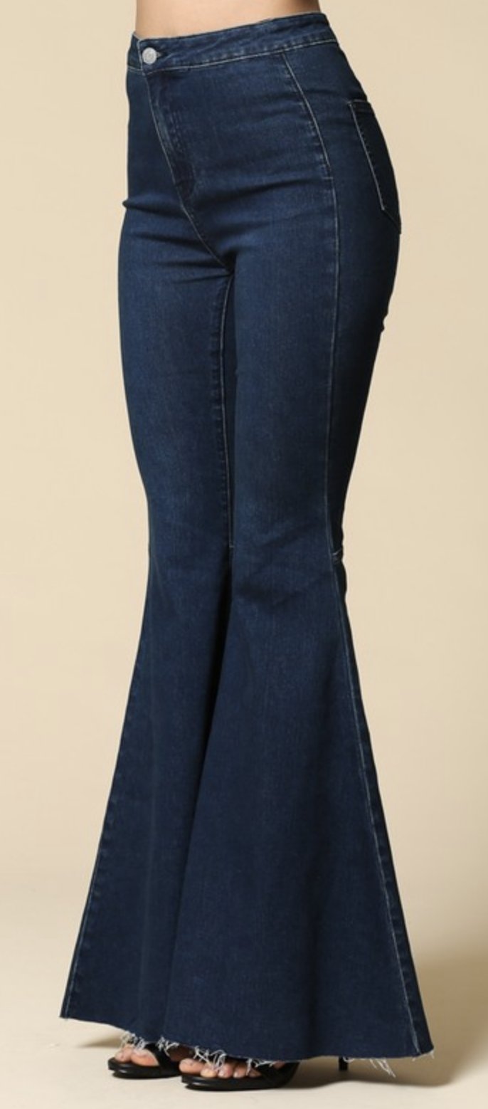 Farrah Flares Dark Denim - Wedges And Wide Legs Boutique
