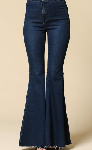 Farrah Flares Dark Denim - Wedges And Wide Legs Boutique