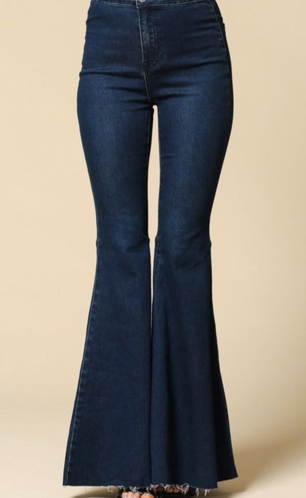 Farrah Flares Dark Denim - Wedges And Wide Legs Boutique