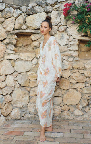 Krystal Kaftan In Orange - Wedges And Wide Legs Boutique