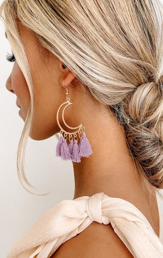 Moon Tassel Earrings - Wedges And Wide Legs Boutique