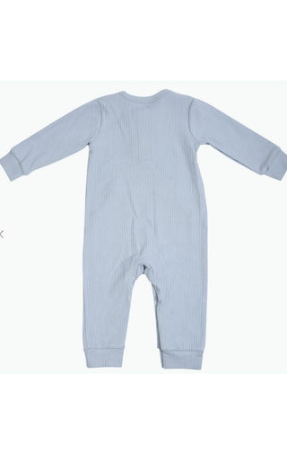Organic Cotton Playsuit | Blissful Blue - Wedges And Wide Legs Boutique