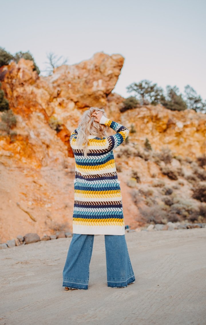 Over The Rainbow Duster Cardigan - Wedges And Wide Legs Boutique