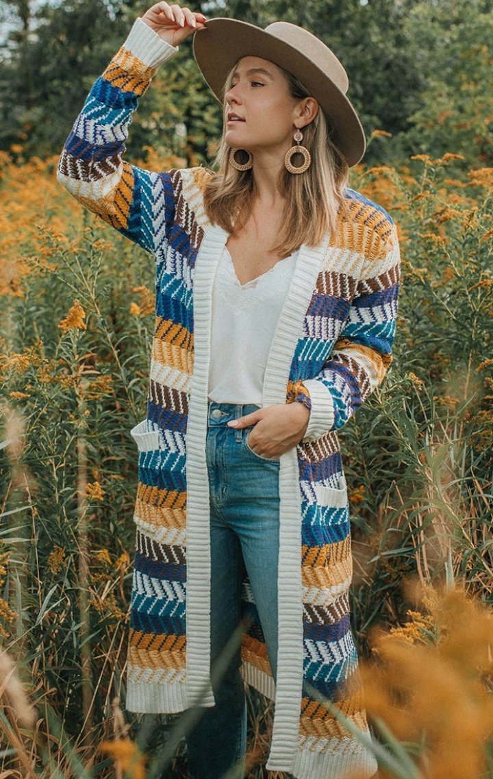 Over The Rainbow Duster Cardigan - Wedges And Wide Legs Boutique