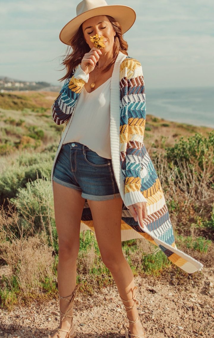 Over The Rainbow Duster Cardigan - Wedges And Wide Legs Boutique