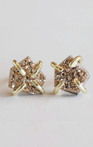 Rose Gold Druzy Earring - Wedges And Wide Legs Boutique