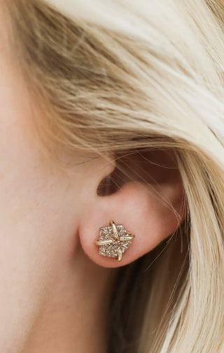 Rose Gold Druzy Earring - Wedges And Wide Legs Boutique