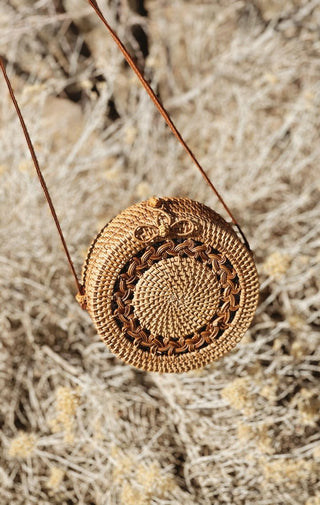 Ruby Rattan Round Handbag - Wedges And Wide Legs Boutique