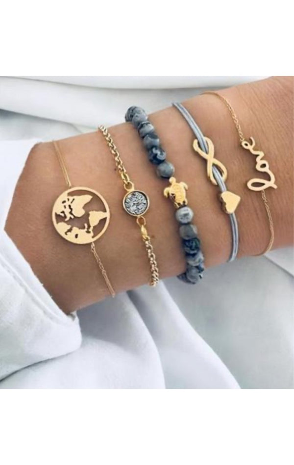 Serendipity Stacked Bracelet Set - Wedges And Wide Legs Boutique