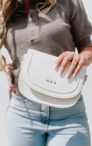 Serenity Saddle Bag | Cream - Wedges And Wide Legs Boutique