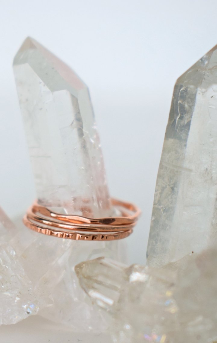 Set of 3 Stack Rings | Rose Gold - Wedges And Wide Legs Boutique