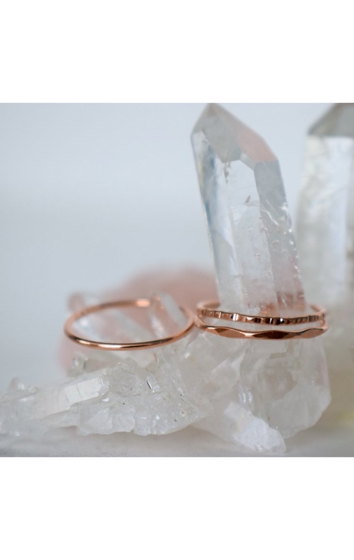 Set of 3 Stack Rings | Rose Gold - Wedges And Wide Legs Boutique