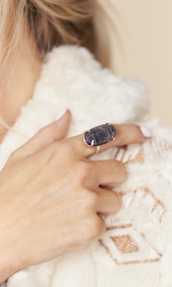 Silver Gemstone Ring - Wedges And Wide Legs Boutique