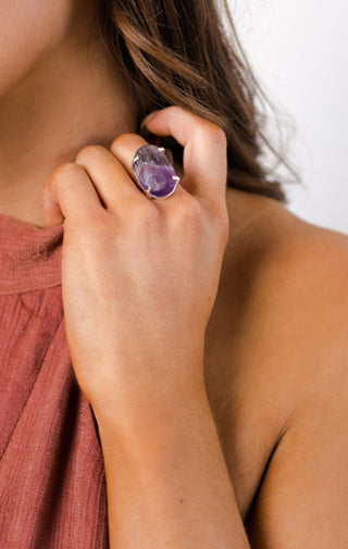 Silver Gemstone Ring - Wedges And Wide Legs Boutique