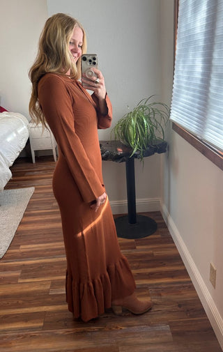 The Cinnamon Sweater Maxi Dress - Wedges And Wide Legs Boutique