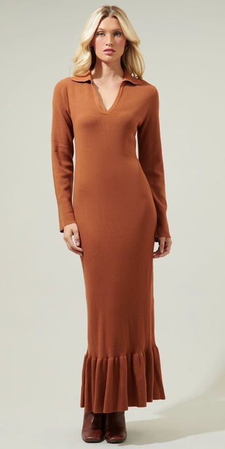 The Cinnamon Sweater Maxi Dress - Wedges And Wide Legs Boutique