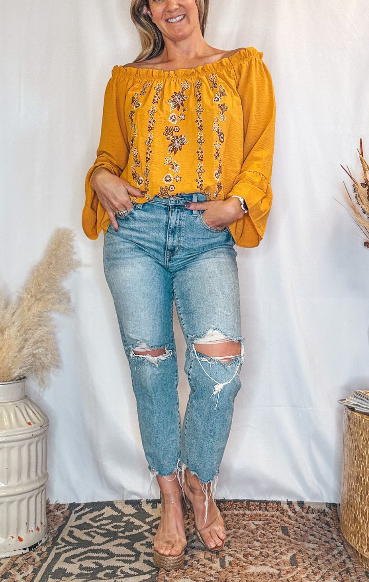 The Floral Off The Shoulder Top - Wedges And Wide Legs Boutique