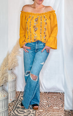 The Floral Off The Shoulder Top - Wedges And Wide Legs Boutique