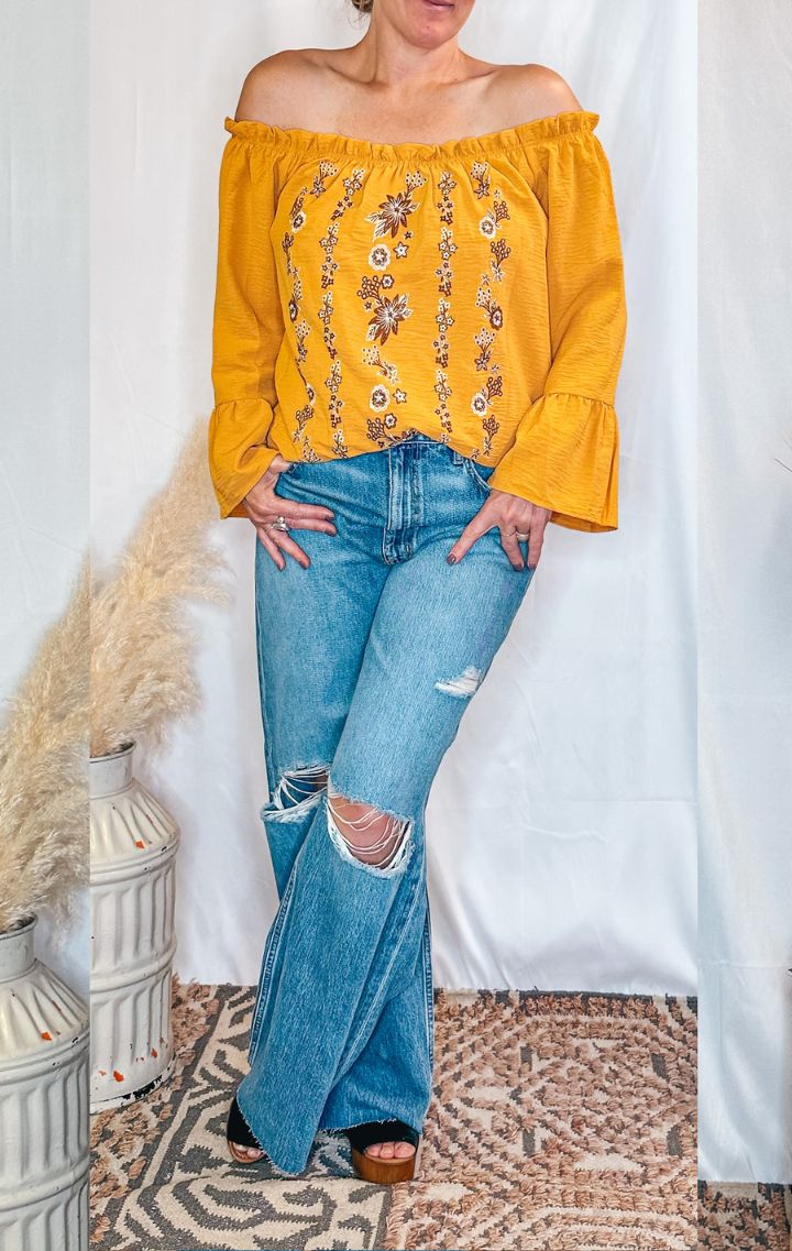 The Floral Off The Shoulder Top - Wedges And Wide Legs Boutique