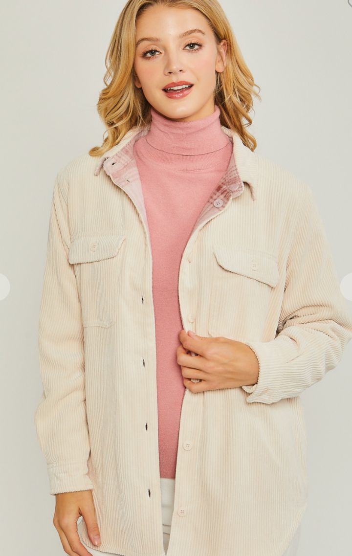 The Reversible Shacket | Cream - Wedges And Wide Legs Boutique