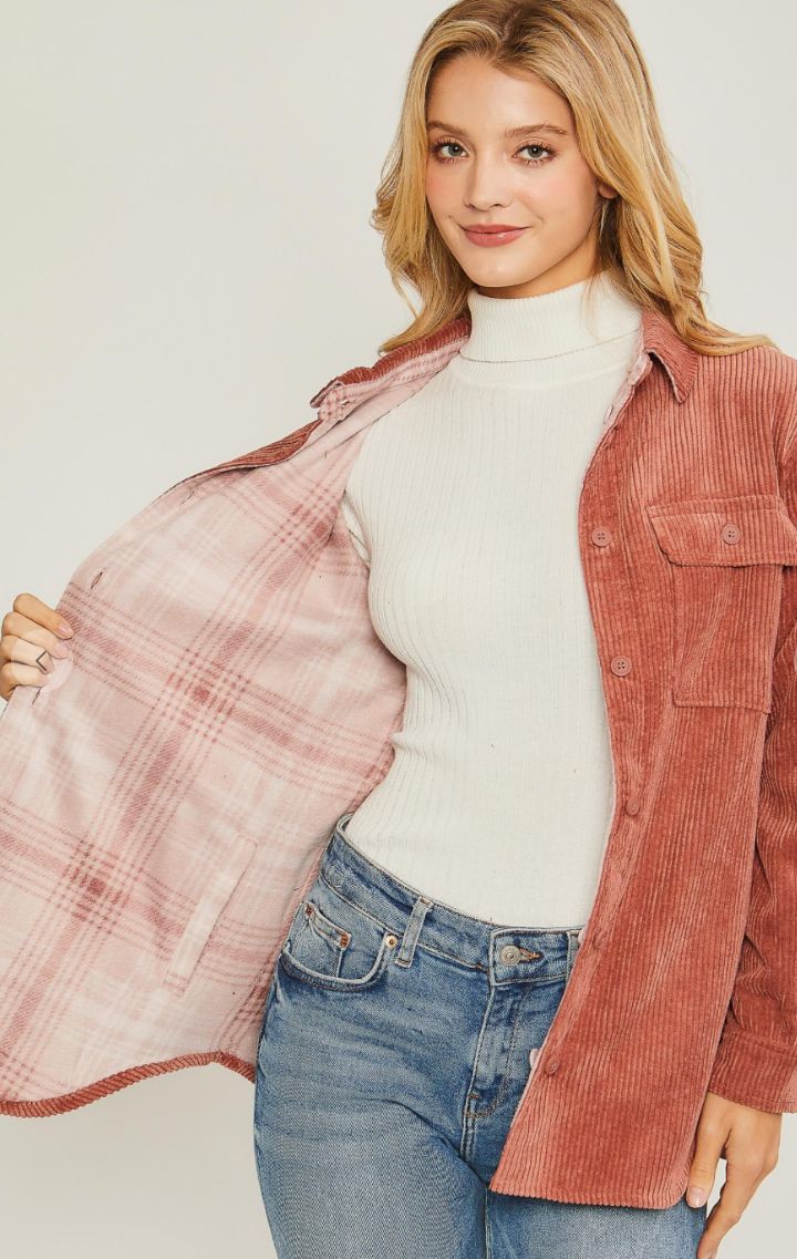 The Reversible Shacket | Rust - Wedges And Wide Legs Boutique
