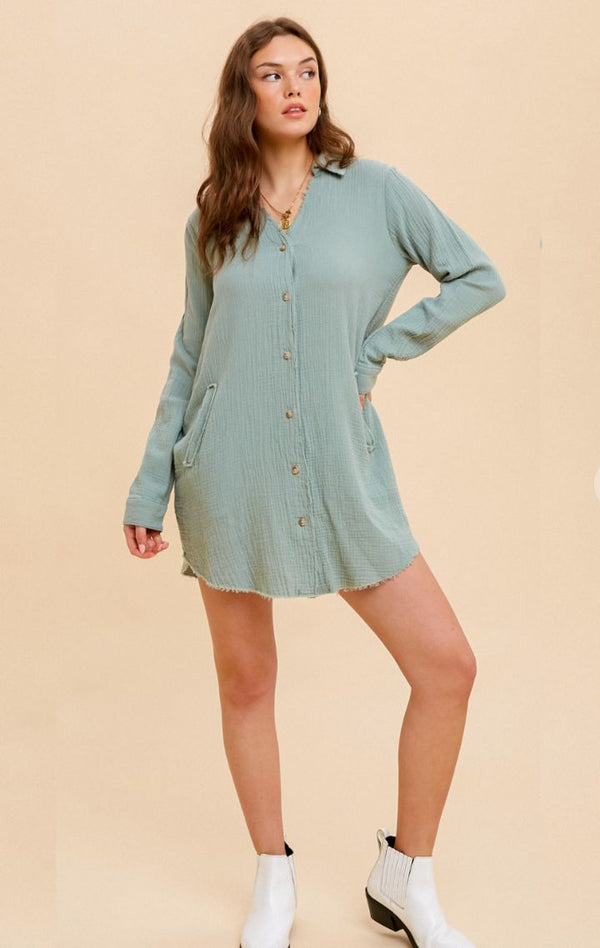 The Sage Gauze Dress - Wedges And Wide Legs Boutique