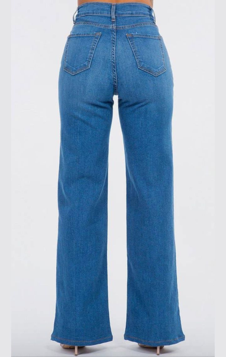 Ultra High Rise Causal Wide Leg Jeans - Wedges And Wide Legs Boutique