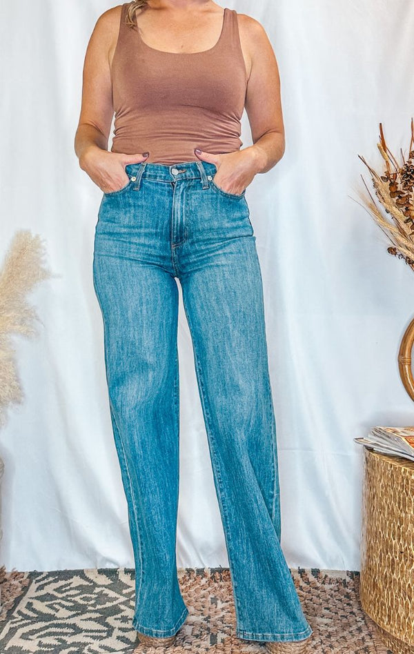 Ultra High Rise Causal Wide Leg Jeans - Wedges And Wide Legs Boutique