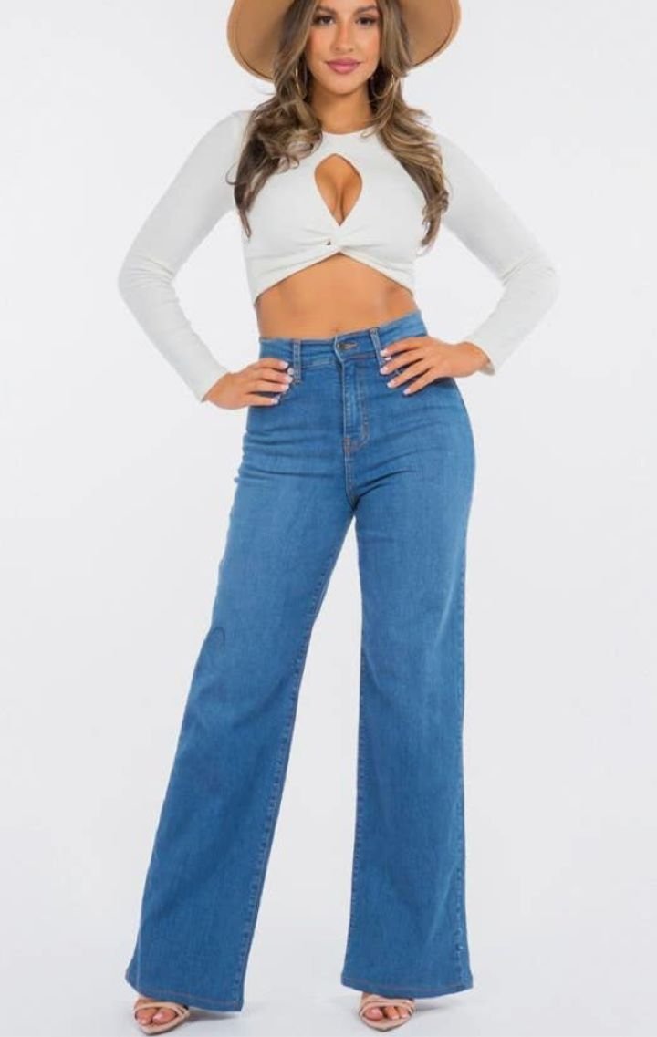 Ultra High Rise Causal Wide Leg Jeans - Wedges And Wide Legs Boutique