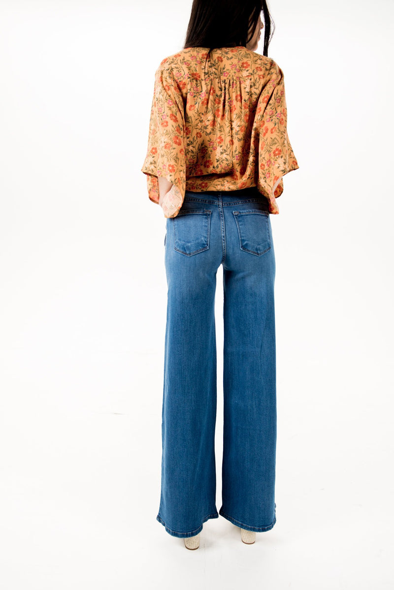 Waterfall Wide Leg Jean - Wedges And Wide Legs Boutique