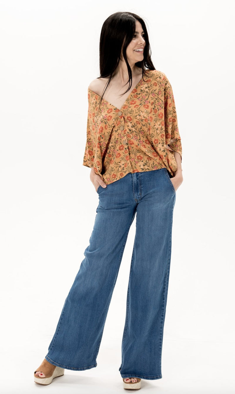 Waterfall Wide Leg Jean - Wedges And Wide Legs Boutique